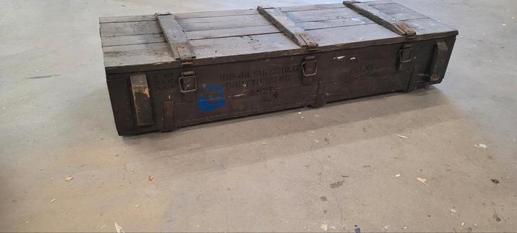 Vintage Leger Munitiekist Houten Opbergkist, Huis en Inrichting, Woonaccessoires | Kisten, Gebruikt, Minder dan 50 cm, Minder dan 50 cm