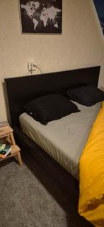 IKEA Malm bed 1.60, Huis en Inrichting, Slaapkamer | Bedden, Gebruikt, Zwart, Tweepersoons, Ophalen of Verzenden