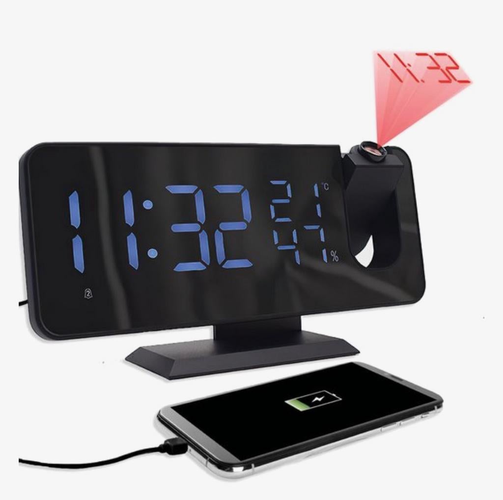 M.Y. Digitale 3in 1 Wekkerradio met projectie en Usb oplader, Ophalen of Verzenden, Nieuw, Digitaal