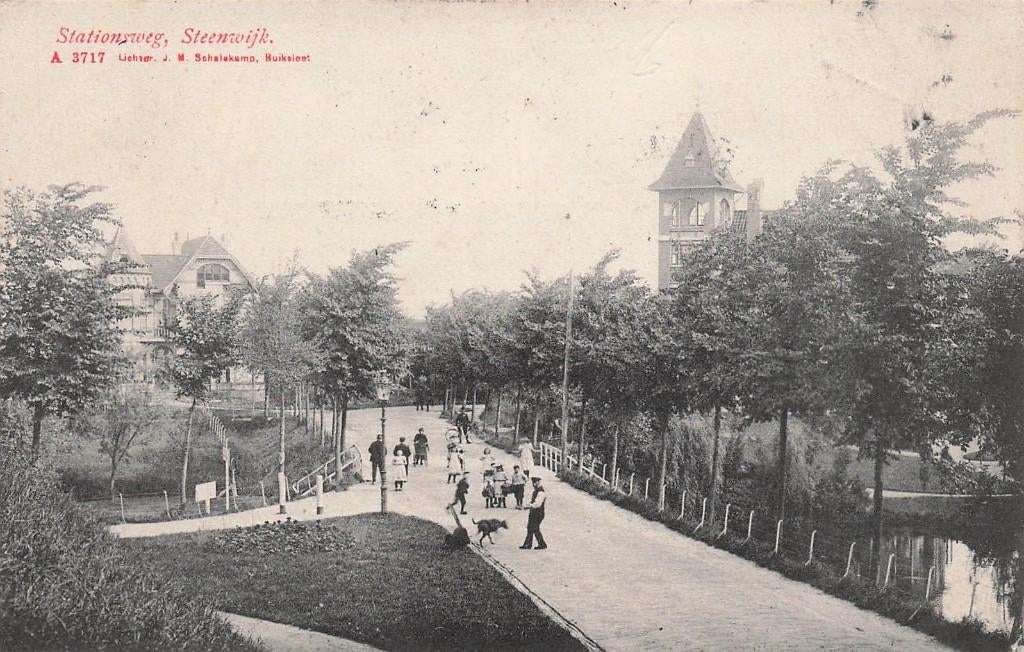 JO192 Steenwijk Stationsweg 1908, Ophalen of Verzenden, Voor 1920, Gelopen, Overijssel
