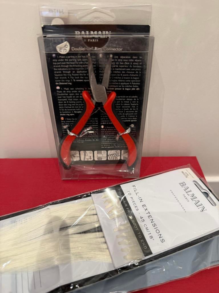 Balmain Fill-In Extensions Ice White 45cm + Ring Connector, Verzenden, Nieuw, Pruik of Haarverlenging