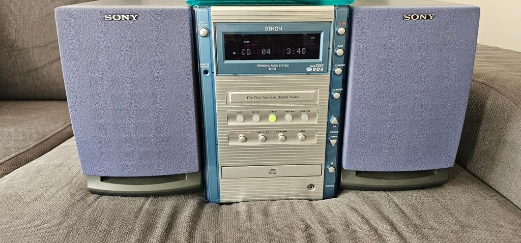 Denon Cassette/CD speler met Sony speakers, Ophalen of Verzenden, Gebruikt, Speakers, Denon