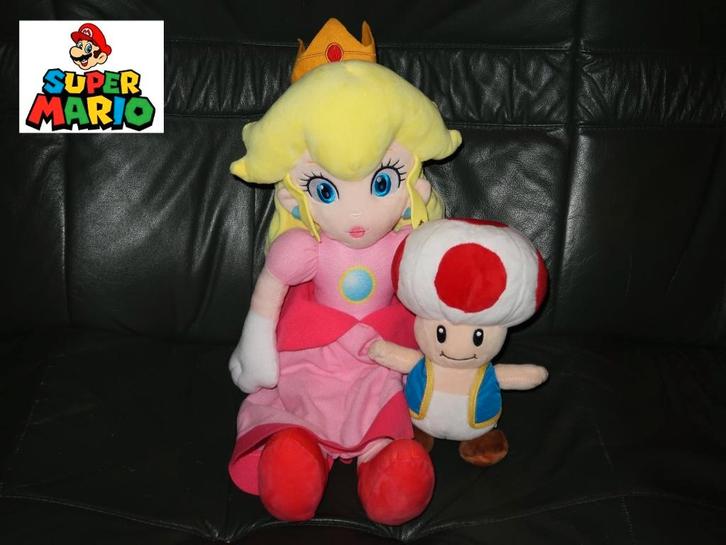 Princess Peach en Toad, Super Mario plush, Nintendo knuffels, Kinderen en Baby's, Speelgoed | Knuffels en Pluche, Zo goed als nieuw