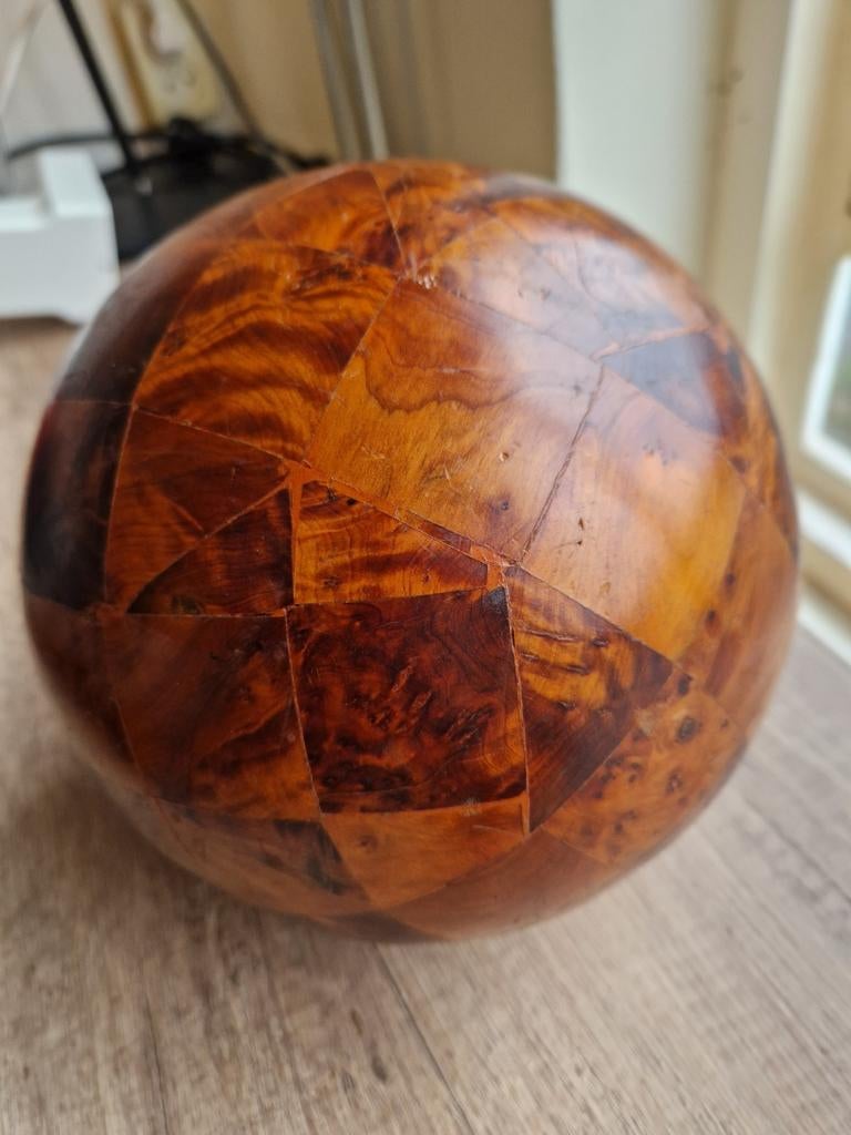 Vintage Houten bal gemaakt op een draaibank., Antiek en Kunst, Ophalen of Verzenden