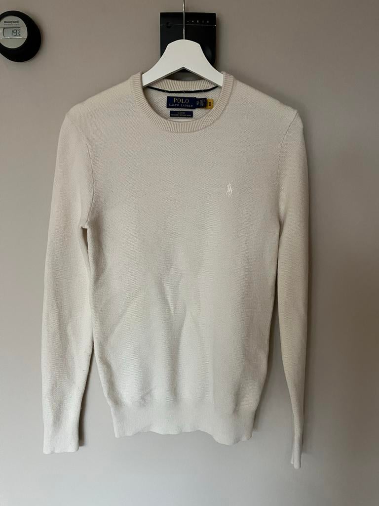 Ralph Lauren V-hals trui 100% wol crème XS, Kleding | Dames, Ophalen of Verzenden, Zo goed als nieuw, Maat 34 (XS) of kleiner