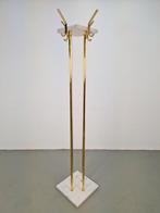 Vintage Staande kapstok Carrara marmer messing ´70 Italy, Overige materialen, N, Ophalen of Verzenden, N