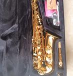 Vigorea Altsaxofoon goud met koffer en accessoires, Ophalen of Verzenden, Zo goed als nieuw, Alt, Met koffer