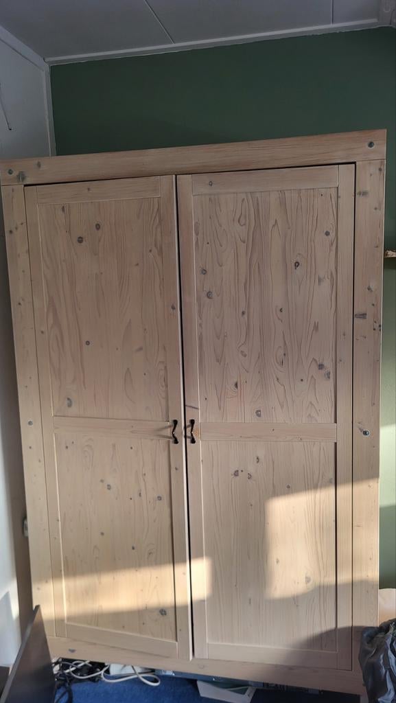 Massief houten kledingkast, kinderkamer, white wash, Huis en Inrichting, Gebruikt, 100 tot 150 cm, Ophalen of Verzenden, 150 tot 200 cm