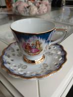 Vintage versailles lusterware kop en schotel uit de jaren 50, Ophalen, Zo goed als nieuw, Porselein, Kop en/of schotel