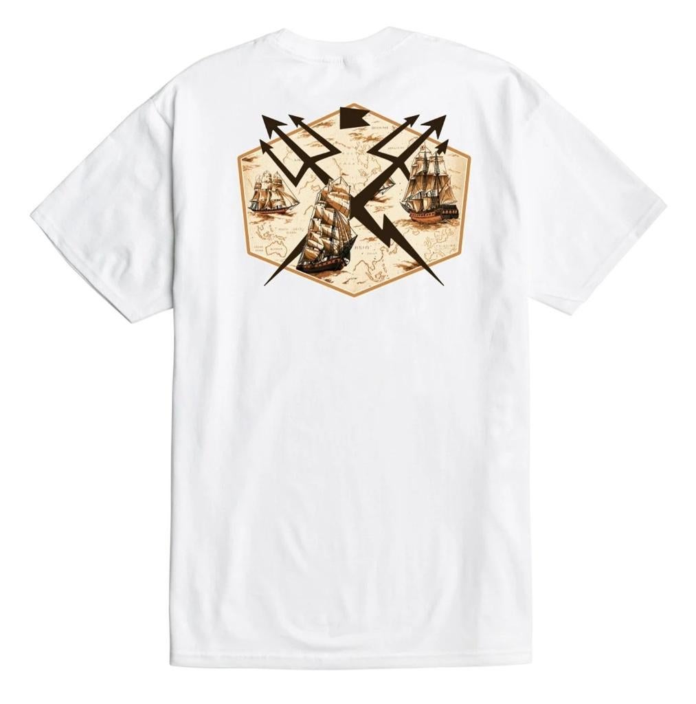 Dark seas treasure map t-shirt white, Info@workingclassrebel.com, Wit, Nieuw, Overige maten