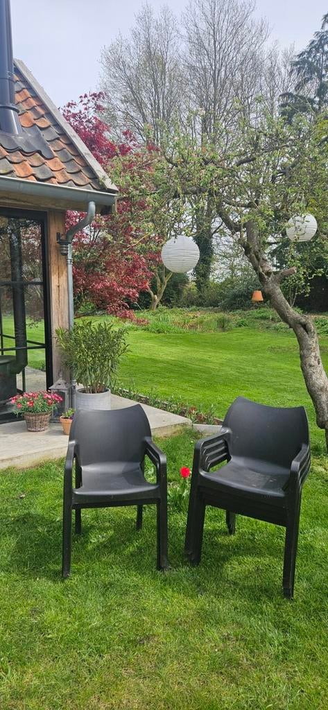 Zwarte tuinstoel Siesta Diva merk CLP, Tuin en Terras, Tuinstoelen, Ophalen, Gebruikt, Kunststof