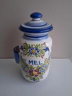 Vintage keramische honingpot met lepelhouder, Ophalen of Verzenden, Zo goed als nieuw