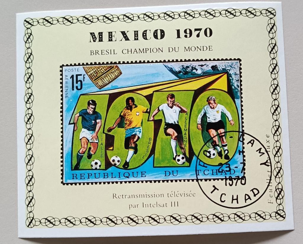 Tsjaad1970  WK mexico gest, Postzegels en Munten, Postzegels | Afrika, Ophalen of Verzenden, Overige landen, Gestempeld