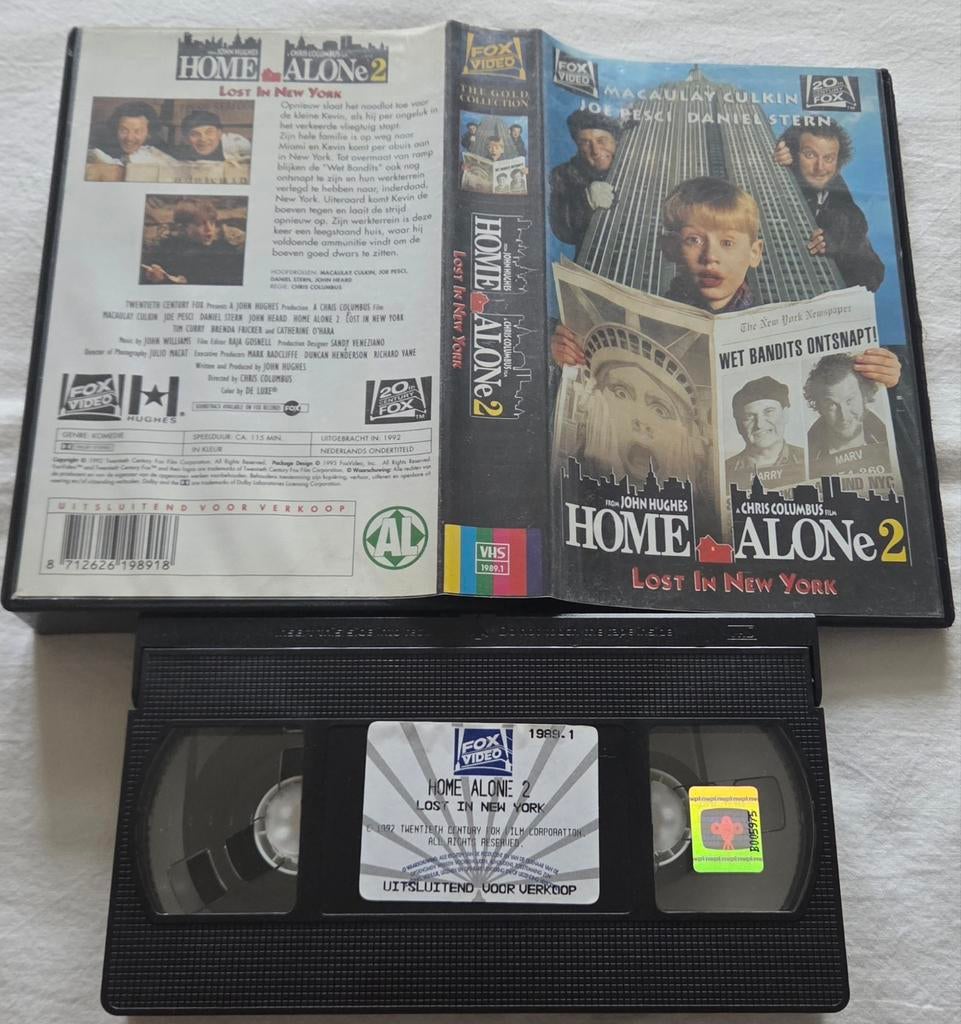 John Hughes Home Alone 2 Lost In New York VHS Kinderen/Jeugd, Alle leeftijden, Ophalen of Verzenden, Zo goed als nieuw