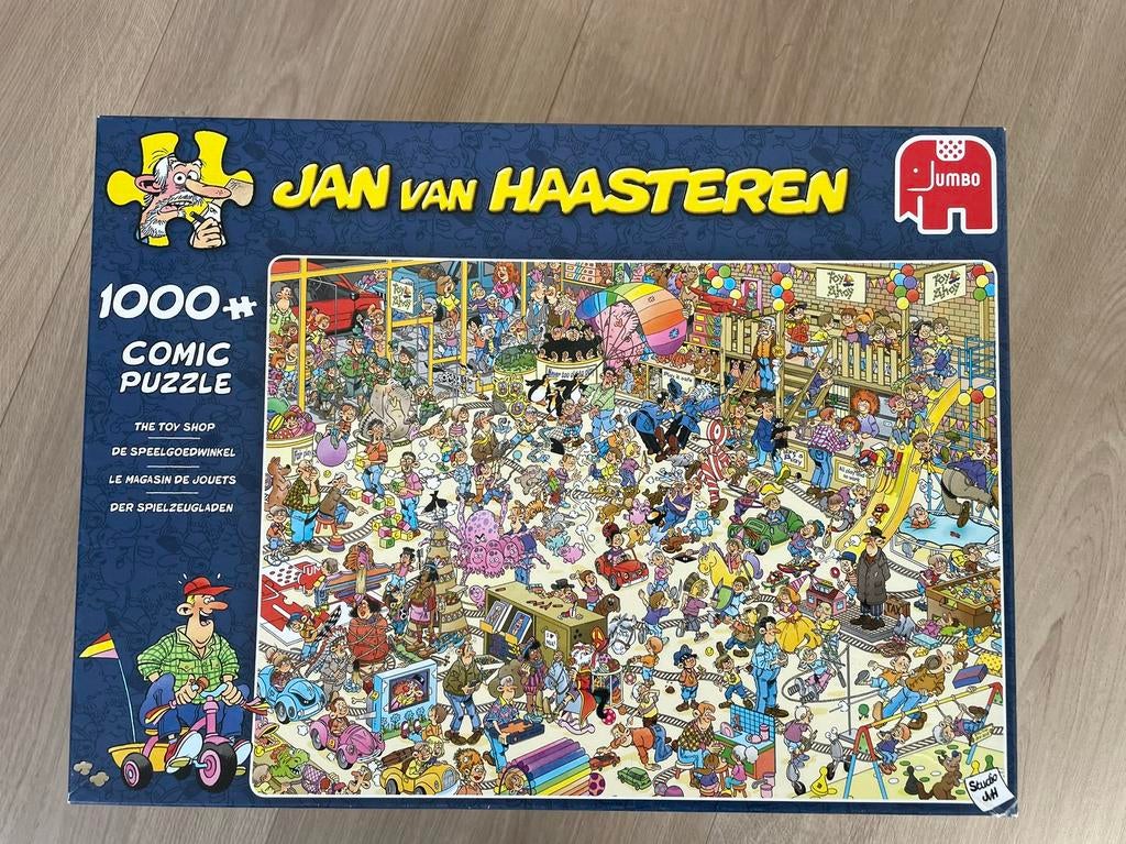 Jan van Haasten puzzel 1000 stuks de speelgoedwinkel, Ophalen of Verzenden, 500 t/m 1500 stukjes, Zo goed als nieuw