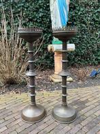 Antieke Koperen Kerk Altaar Kandelaars ❤️ België, ca. 1870, Ophalen, Koper of Brons