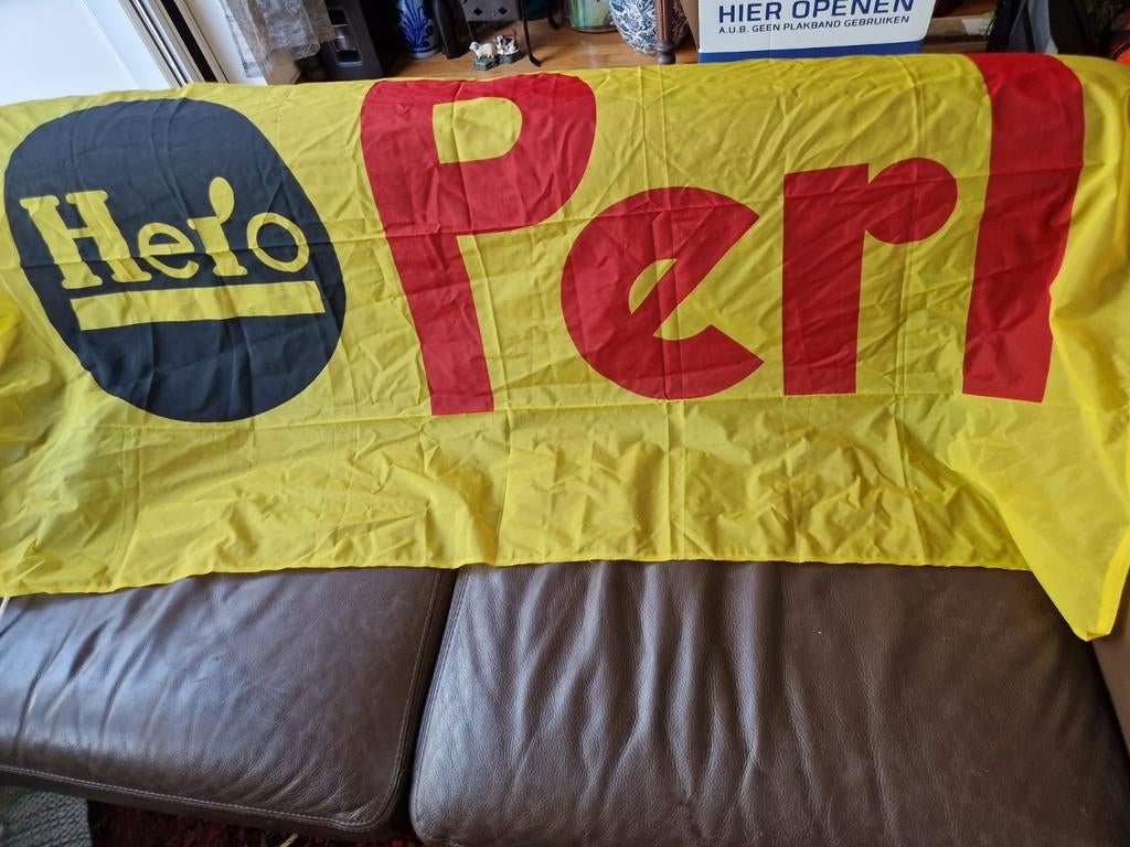 Vlag hero pearl, Verzamelen, Merken en Reclamevoorwerpen, Ophalen of Verzenden, Reclamebord
