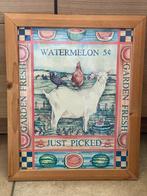 Vintage Watermeloen Geit Kip Kraai Boerderij Print, Minder dan 50 cm, Gebruikt, 50 tot 75 cm, Ophalen of Verzenden