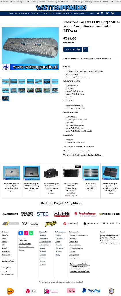 Rockford Fosgate POWER 1500BD + 800.4 versterker set + link, Auto diversen, Autospeakers, Gebruikt, Audio-design, Am Breilingsweg 3, 76709 Kronau, Duitsland