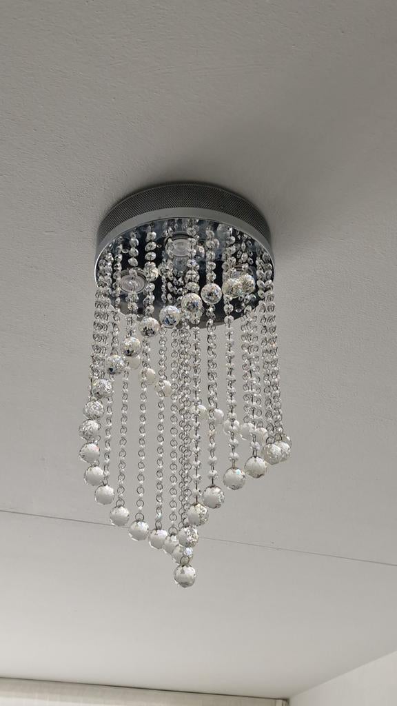 Kroonluchter met glazen kralen, Huis en Inrichting, Lampen | Kroonluchters, Ophalen of Verzenden