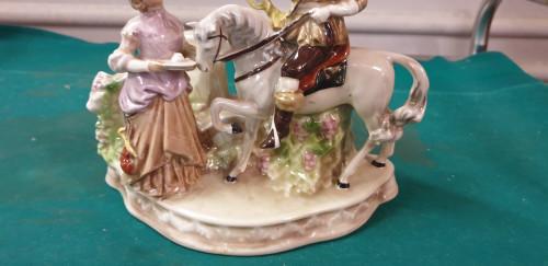 beeld man met paard en vrouw, Verzamelen, Beelden en Beeldjes, Ophalen of Verzenden