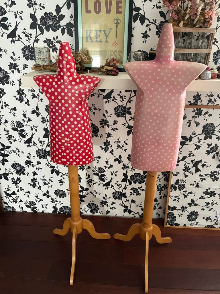 VINTAGE BODY PASPOP OP HOUTEN STANDER, Hobby en Vrije tijd, Naaien en Fournituren, Ophalen, Gebruikt, Paspop