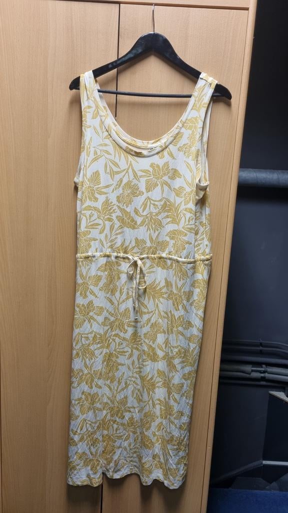 Hema zomerjurk, maat L, geel met wit bloemenpatroon, Kleding | Dames, Geel, Maat 42/44 (L), Nieuw, Ophalen of Verzenden