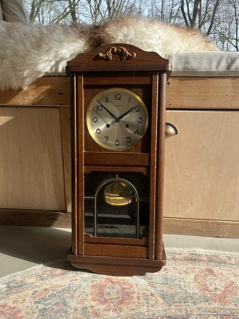 WUBA Warmink Wandklok / Stijlklok - Klassiek Houten Klok, Antiek en Kunst, Antiek | Klokken, Ophalen