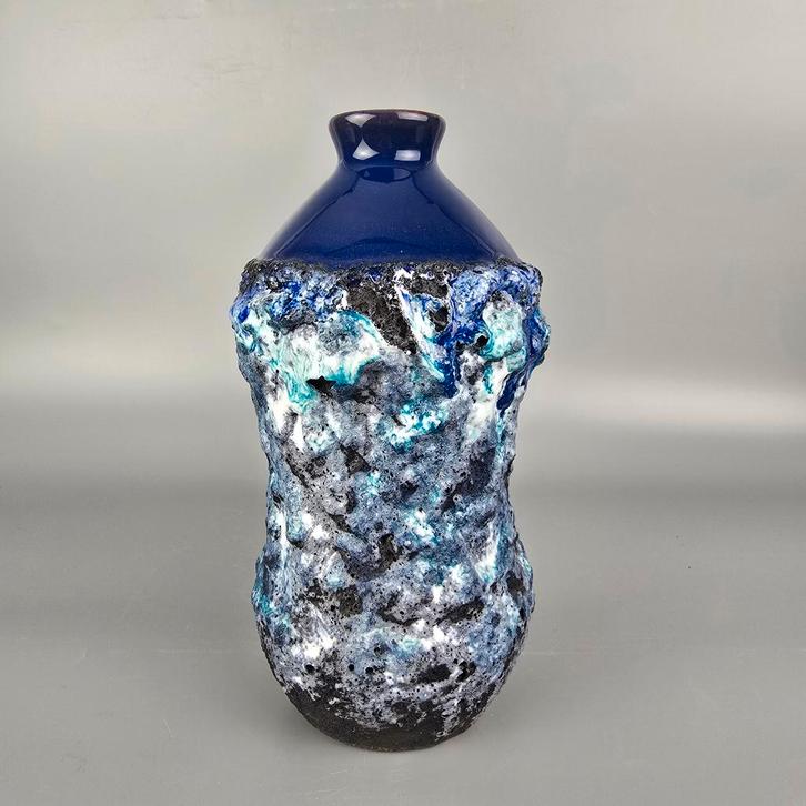 Vintage West-Duitse Fat Lava vaas. Marei 4110 capri, blauw, Antiek en Kunst, Antiek | Vazen, Ophalen of Verzenden