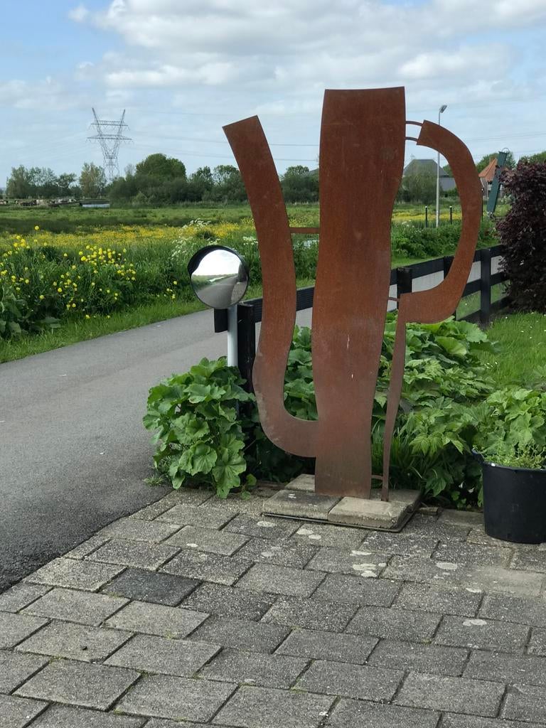 Klaas Gubbels, ijzeren buitenbeeld, Antiek en Kunst, Kunst | Overige Kunst, Ophalen