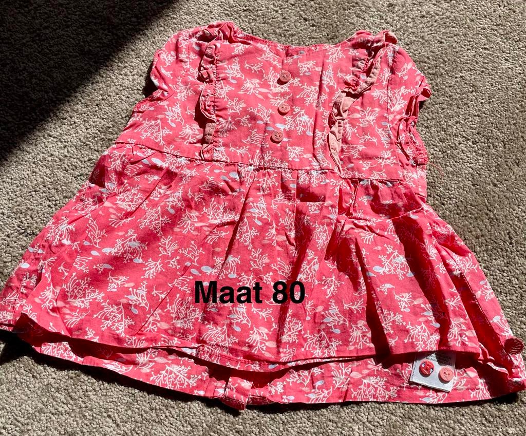 Rood jurkje met vissen en koraal Sergent Major Maat 80, Ophalen of Verzenden, Zo goed als nieuw, Meisje, Jurkje of Rokje