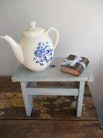 oude brocante koffiepot met roos, Ophalen of Verzenden