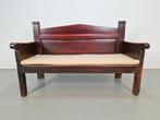 Authentiek houten Spaanse stationsbank 1850 handmade bank, Ophalen, N, N, Hout