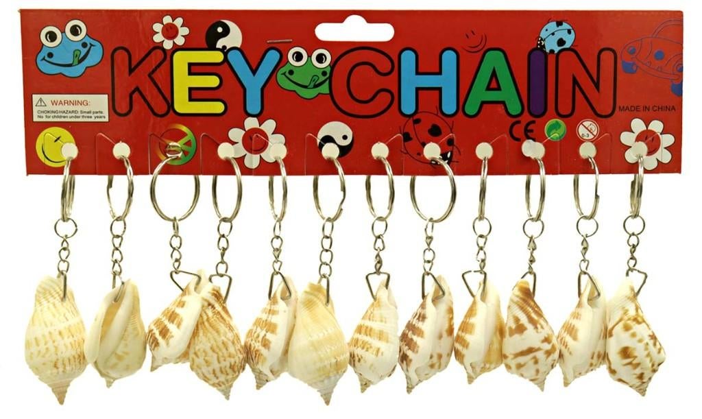 Partij sleutelhanger 4,5cm schelp, ., Nieuw, Ophalen of Verzenden, .