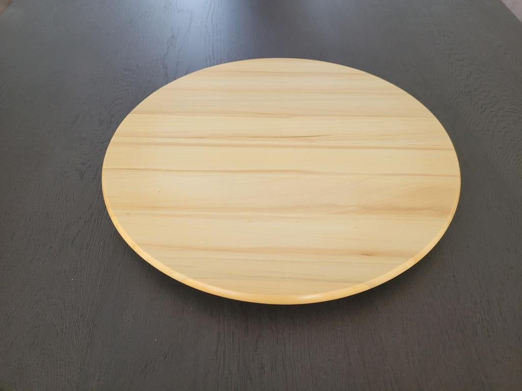 IKEA draaiplateau / serveerplank rond hout, Huis en Inrichting, Beige, Gebruikt, Hout, IKEA