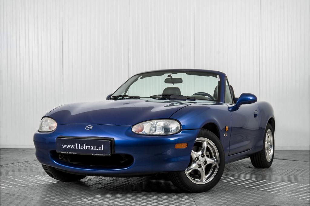 Mazda MX-5 1.8i 10th Anniversary (bj 1999), Auto's, Achterwielaandrijving, 4 cilinders, Cabriolet, Blauw