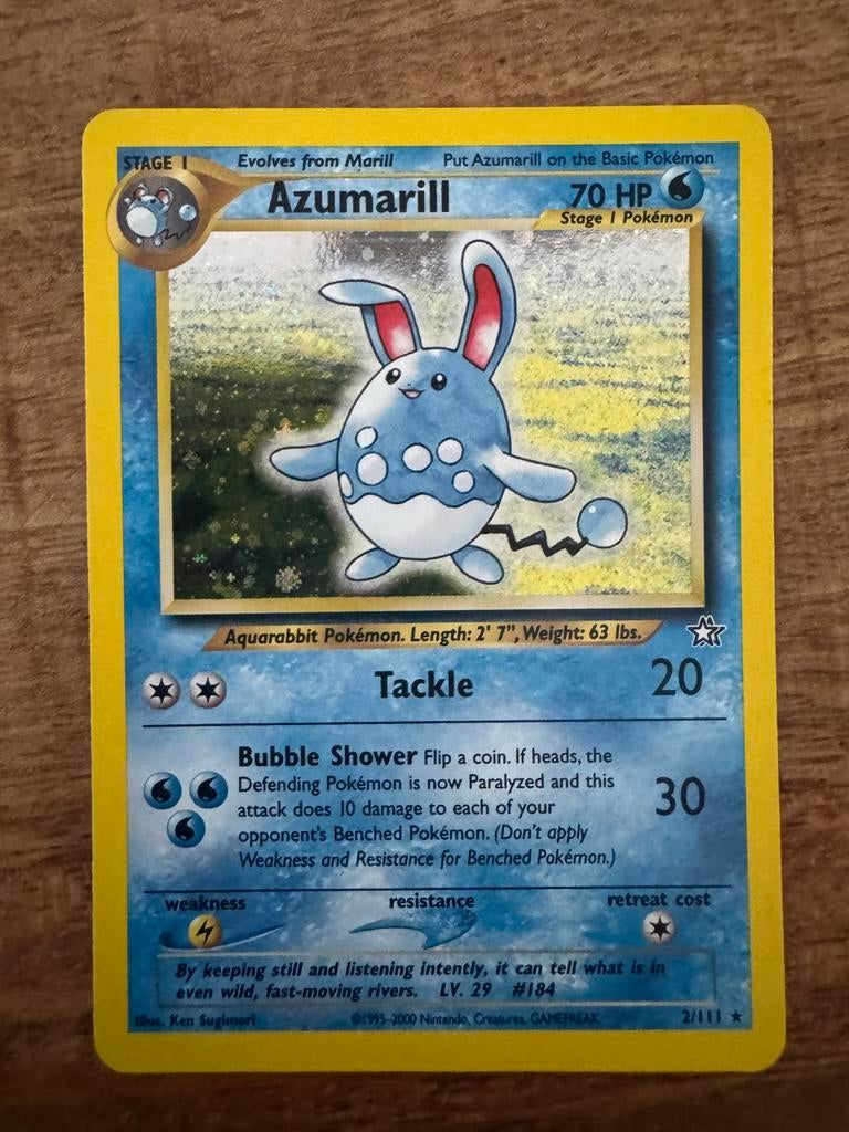 Pokémon kaart Azumarill 70 HP, Ophalen of Verzenden, Gebruikt, Losse kaart, Foil