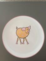 Bordje 18 cm met vrolijk varkentje. Super leuk, Verzamelen, Verzenden, Zo goed als nieuw, Dier