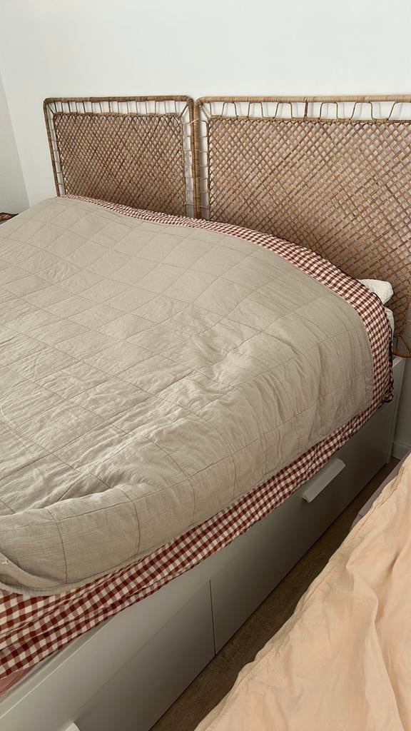Ikea Brimnes bed met lades 180x200, Ophalen, Wit, Tweepersoons, Zo goed als nieuw