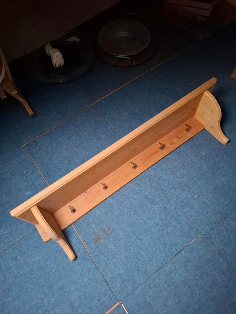 Oud grenen wandkapstok, Zo goed als nieuw, Minder dan 100 cm, Hout, Ophalen