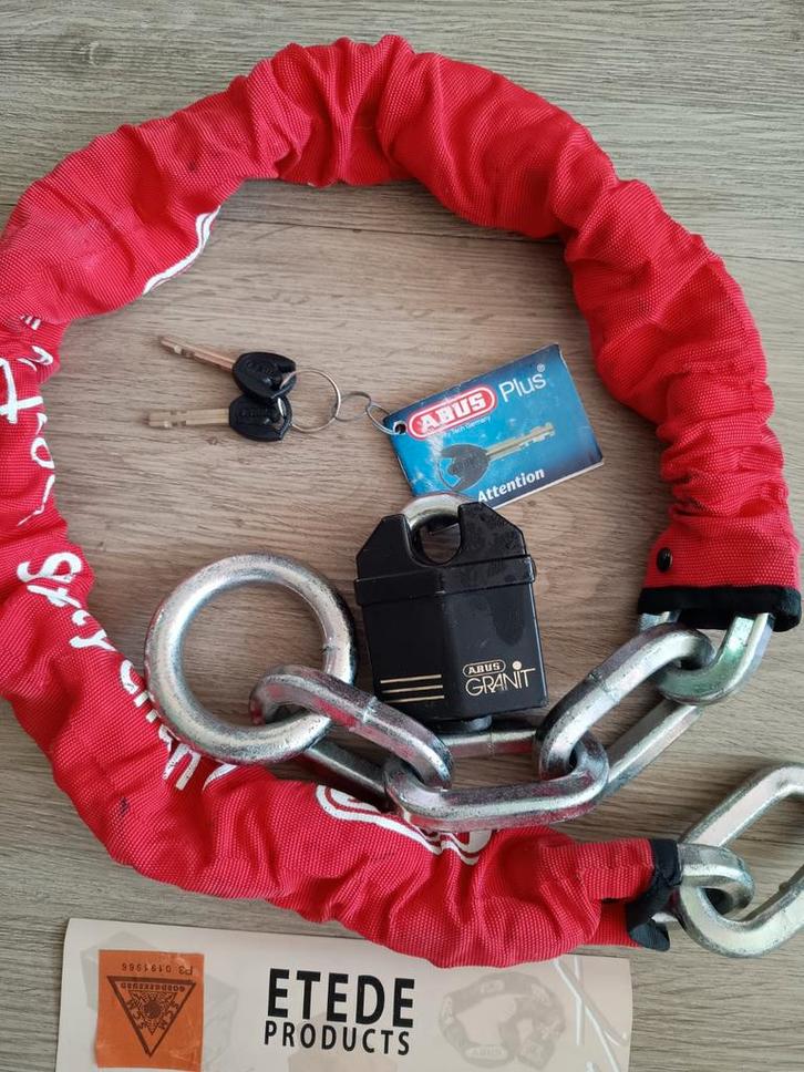 ABUS Granit kettingslot met certificaat, Fietsen en Brommers, Fietsaccessoires | Fietssloten, Kettingslot, Ophalen of Verzenden