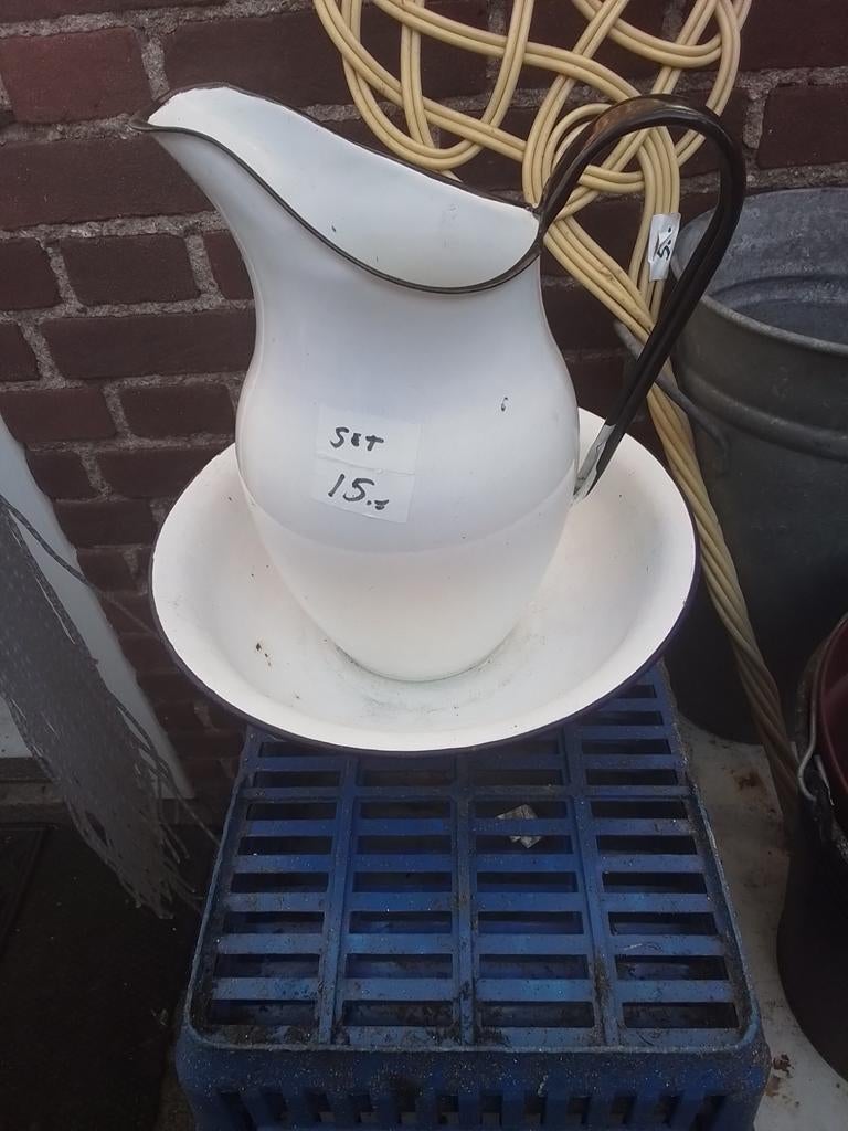 Emaille lampetstel, Antiek en Kunst, Ophalen of Verzenden