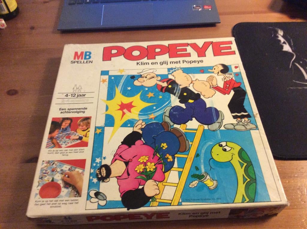 Popeye, klim en glij. Vintage bordspel 1979 MB, Een of twee spelers, Ophalen of Verzenden, Gebruikt, MB Spellen