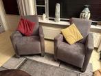 2 grijze fauteuils - weinig gebruikt, Huis en Inrichting, Fauteuils, Ophalen, Zo goed als nieuw, Stof, 75 tot 100 cm