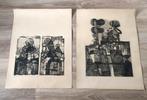 Bert Grotjohann ‘abstracte vormen‘, Antiek en Kunst, Kunst | Etsen en Gravures, Ophalen of Verzenden