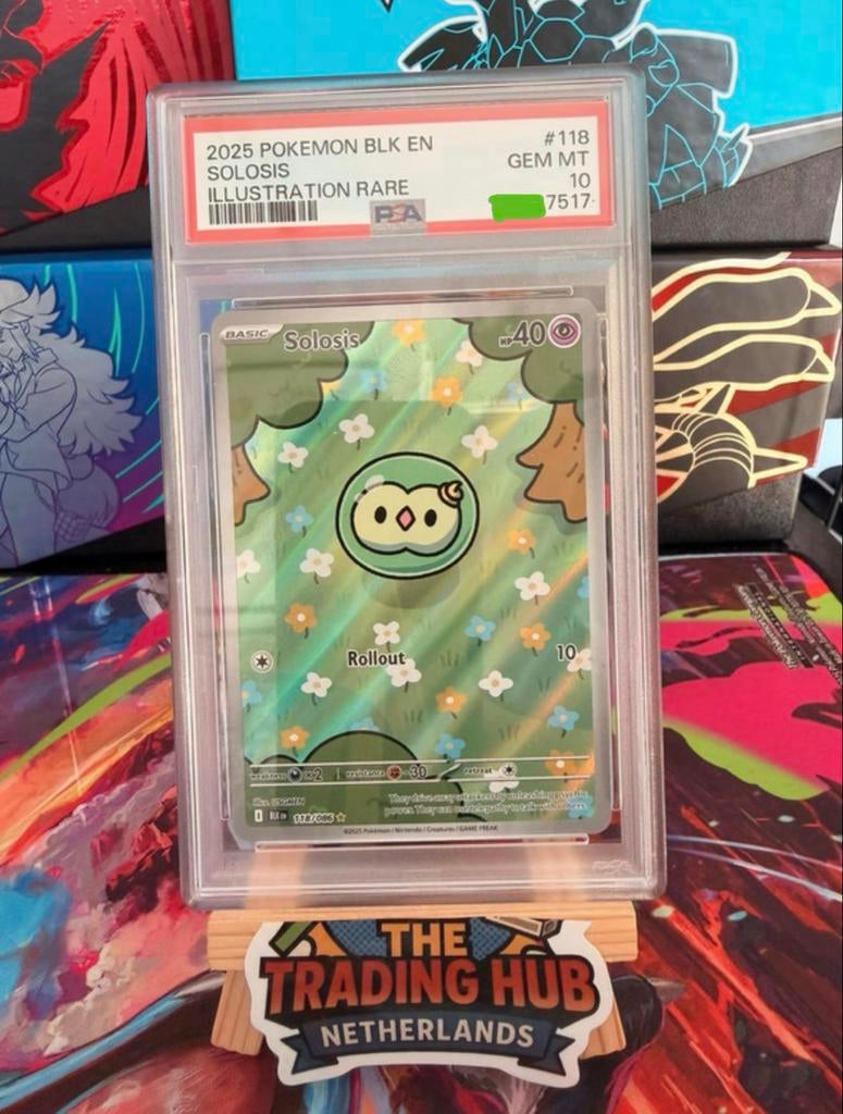 PSA 10 Gem Mint Solosis Illustration Rare #118 Pokémon kaart, Verzenden, Zo goed als nieuw, Losse kaart, Foil