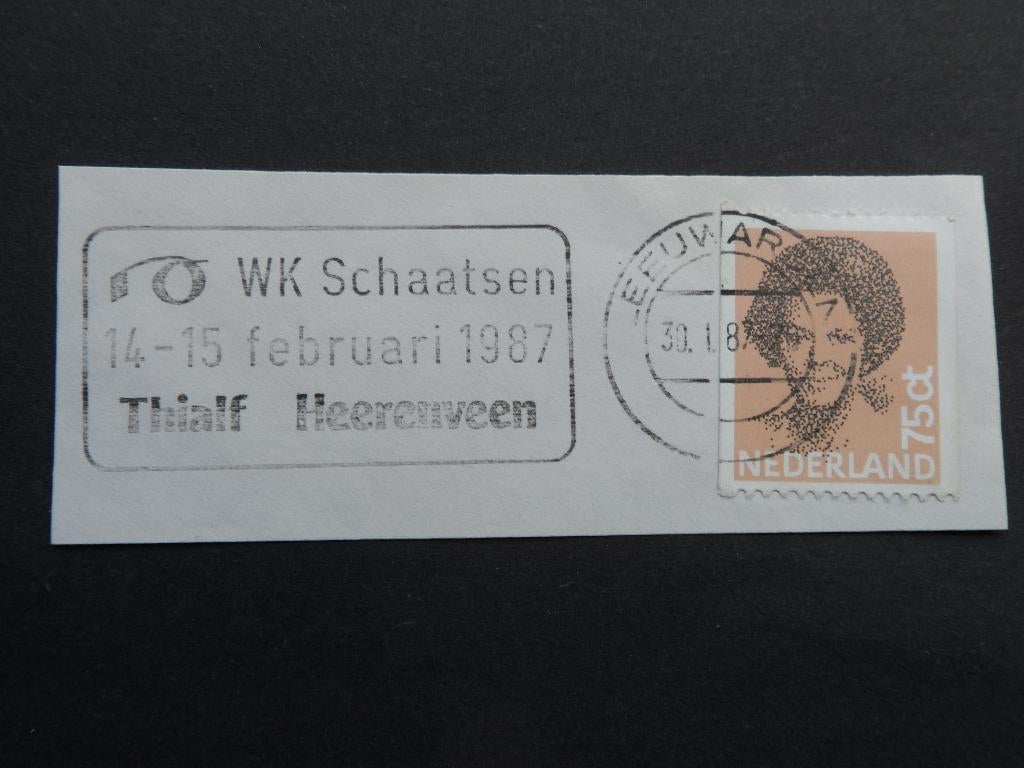 1982 NVPH 1239A: Briefstukje met stempel WK schaatsen Thialf, Verzenden, Na 1940, Gestempeld