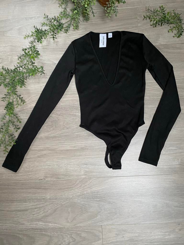 Zwarte Collusion bodysuit met lange mouwen, Kleding | Dames, Ophalen of Verzenden, Zo goed als nieuw