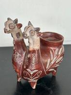 Oud aardewerk Vaas / beeldje Lama’s Peru, Ophalen of Verzenden