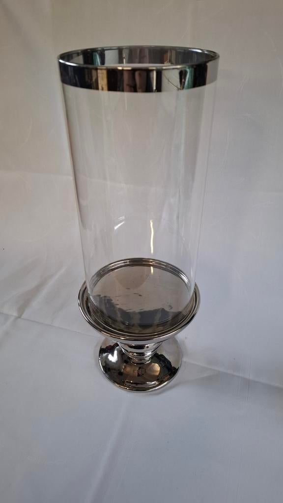 Glazen windlicht 43cm, Ophalen of Verzenden, Zo goed als nieuw, 25 tot 50 cm